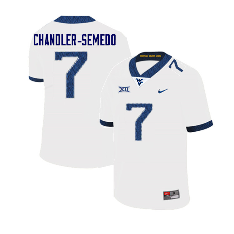 NCAA Men's Josh Chandler-Semedo West Virginia Mountaineers White #7 Nike Stitched Football College Authentic Jersey XX23B50QQ
